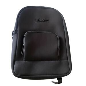 Qualtrics Black on Black Waterproof Backpack with Pockets - Laptop Bookbag NEW